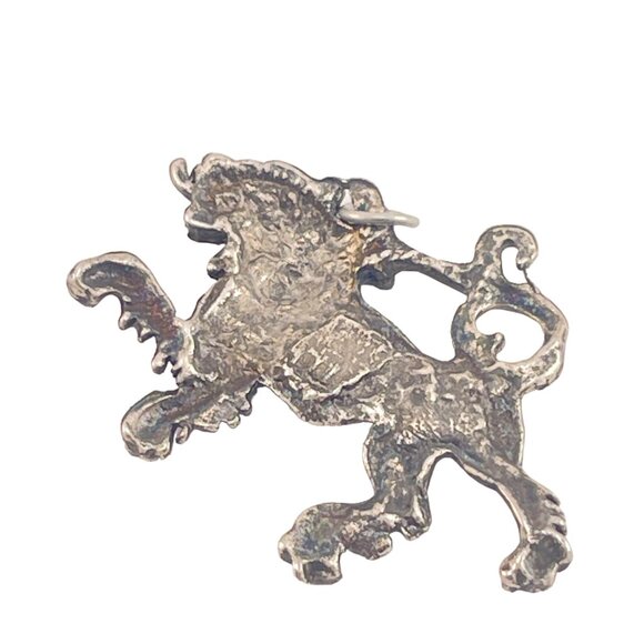 Vintage Silver Lion Pendant Handcrafted Mythical Beast Jewelry Ornate Medieval S - Picture 4 of 6
